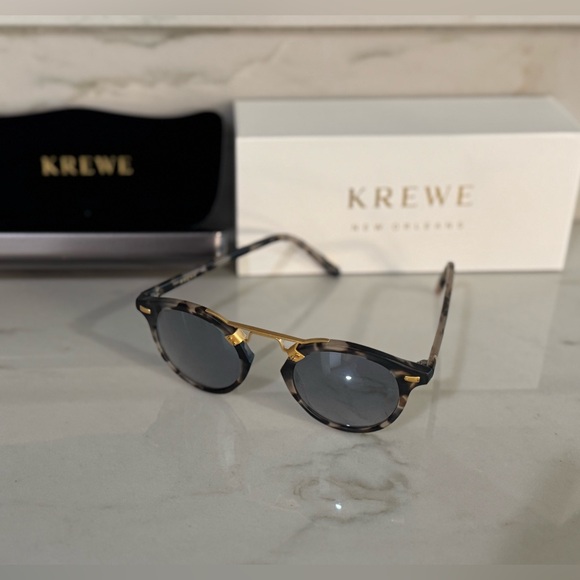 KREWE St. Louis Round Mirrored Sunglasses - Matte Sunday - Picture 8 of 8